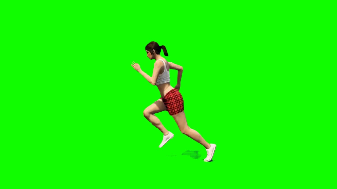 Roblox Girl Running Green Screen Overlay Motion Graphics 4K 30fps Copyright  Free 