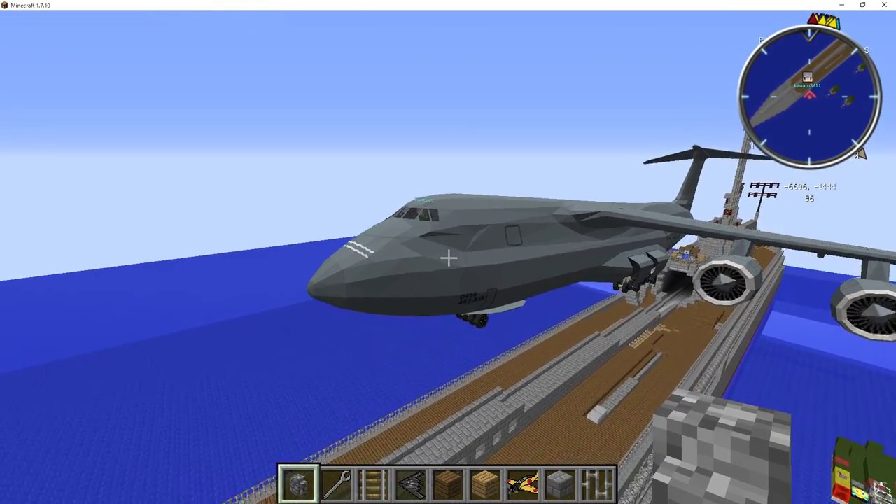 Minecraft 伊号潜水艦から大型輸送機を飛ばしたい なふたれん帝国 Youtube