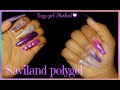 Saviland purple polygel CAT EYE kit -2XL & L full cover nail tips🦋🦄 Lazy Girl Method full set.