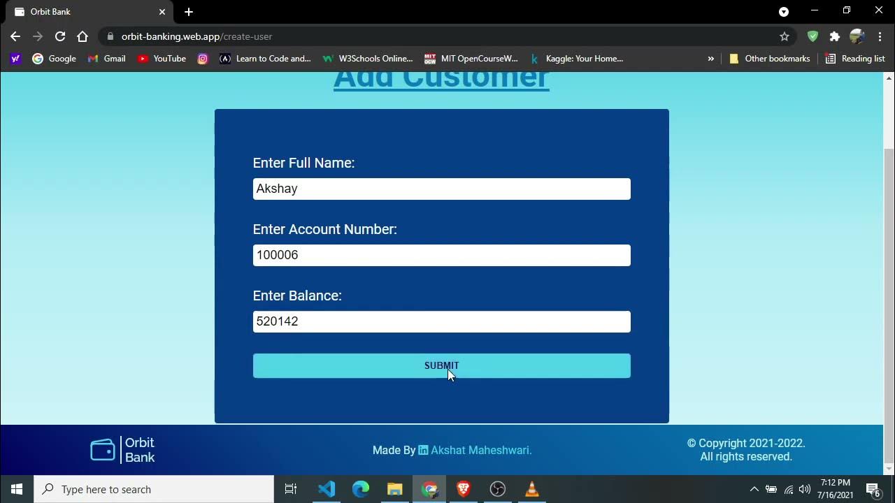 Basic Banking App in React Js YouTube