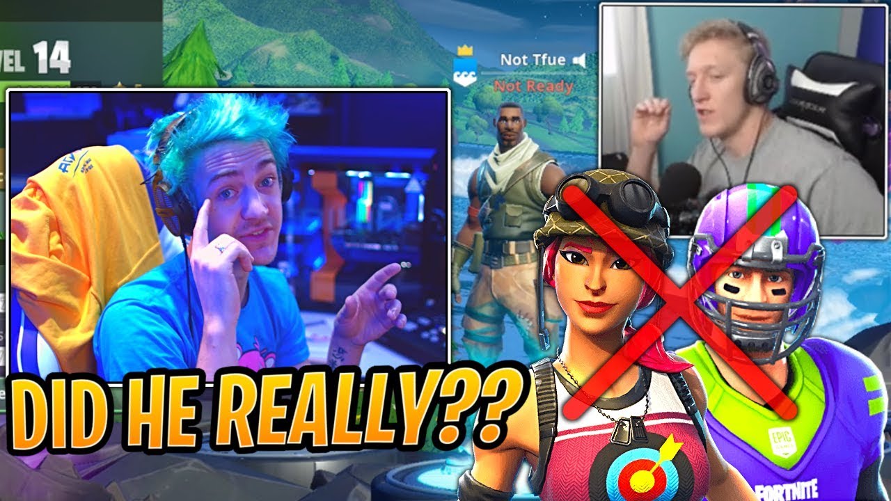 Ninja Reacts to Tfue Wanting His Account BANNED and Being a No-Skinner Again! - Fortnite Moments