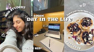 PRODUCTIVE 6am Day In The Life | cramming for exams, library, living alone +