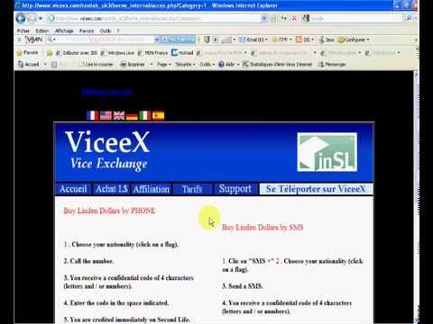 Update ViceeX Tutorial n°1 : Buy Linden Dollars with ViceeX on Second Life