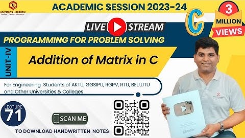 PPS71: C Program to Add Two Matrices Using Multi-dimensional Arrays