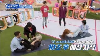 [ENG SUB] Super Junior Yesung VS AOA Hyejeong sit-ups contest