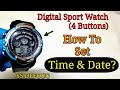 Digital sport watch time setting  how to adjust  change time in digital watches