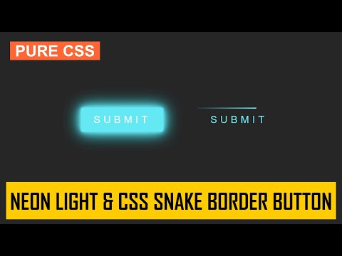 Neon Light Button | CSS Snake Border | Neon Light Button Animation Effects on Hover