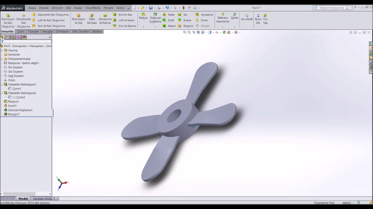 Solidworks Pervane Cizimi Propeller Youtube