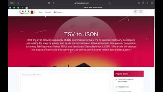 TSV to JSON Converter: Convert Tab Separated Values to JSON Format