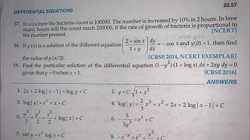 RD SHARMA EX 21.7 Q46 TO Q59 SOLUTIONS OF DIFFERENTIAL EQUATIONS CHAPTER 21 FOR CLASS 12(PART6)