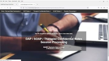 DAP, SOAP, Therapist and Entry Exit Notes