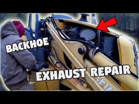 Backhoe Exhaust Removal... FAIL - YouTube