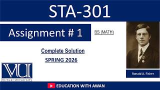 STA 301(Statistics &amp; Probability | Assignment 01 Solution | Spring 2026