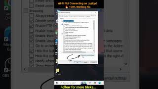 Laptop Wi-Fi not connecting or showing “No Internet”?#Shorts #FixWiFi #LaptopTips #Windows11