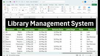 How to Make Library Management System in Excel 😱 Auto Fine + Late Days