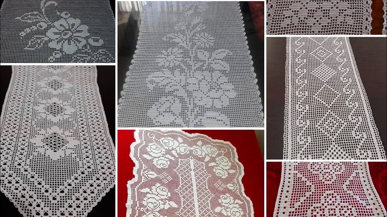 Muhteşem dantel runner modelleri, sehpa örtüsü dantel örnekleri, vitrin şömentablo, Crochet patterns
