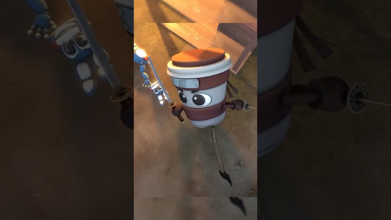 Italian Brainrot Cappucino Assassino VS FNAF Movie Chica #shorts #brainrot