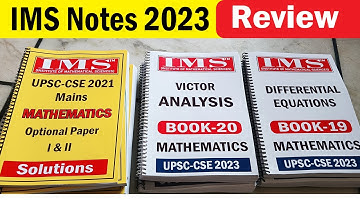 ims notes | Mathematics Optional Notes Review | UPSC 2023 Optional Notes | #mathoptional #IMS