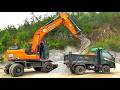 Máy Xúc DOOSAN DX140W Múc Đất Đá, Xe Ô Tô Tải Ben Chở Đất & Đổ Đất | Excavator Truck | TienTube TV