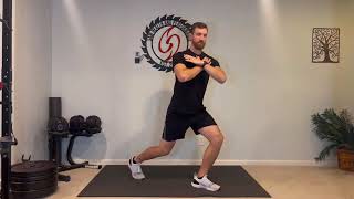 Bodyweight Split Squat with Outside Trunk Rotation