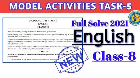Class-8 English Model Activity Task part-5/Model Activity class 8@EActiviti