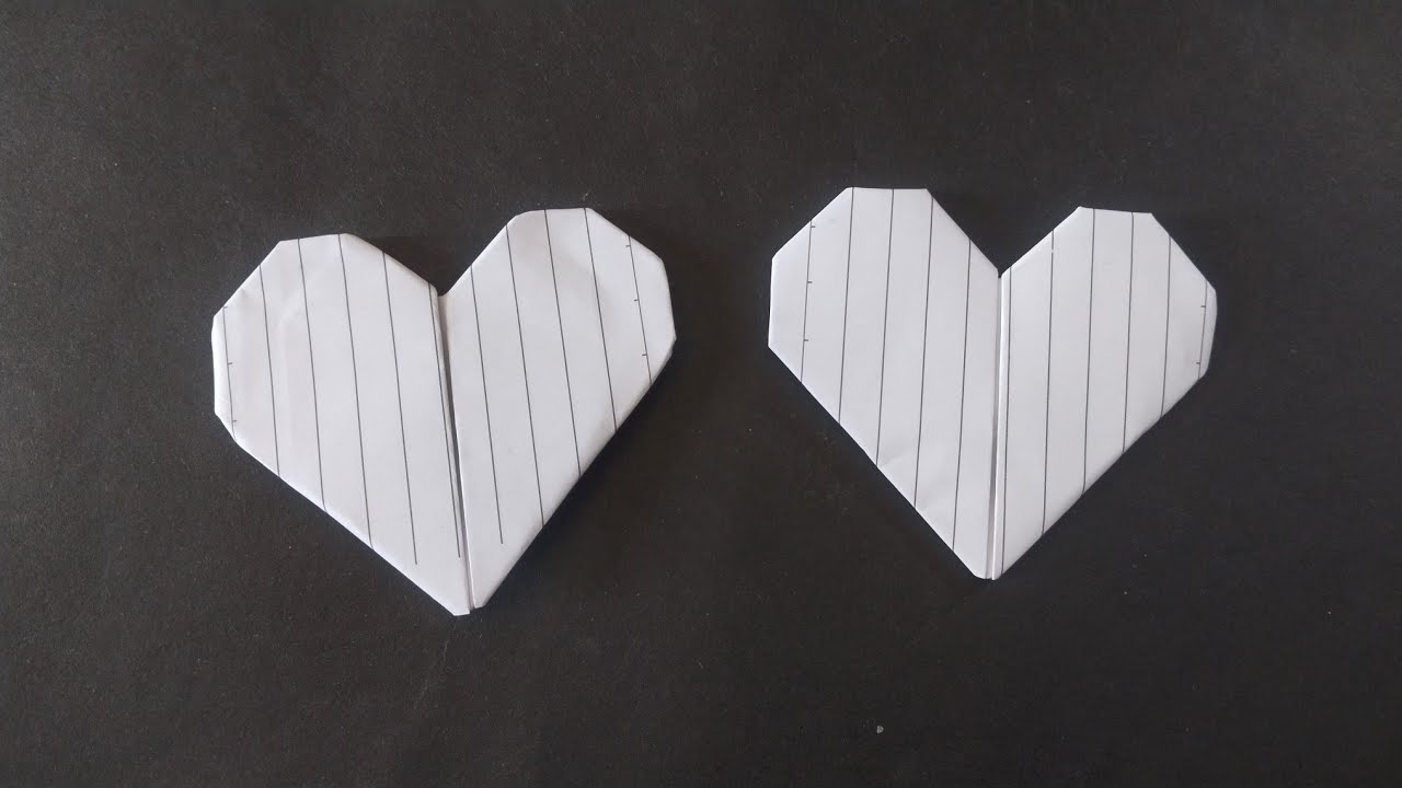 Tutorial Membuat Bentuk Love (Hati) dari Kertas Buku Tulis (Origami) 