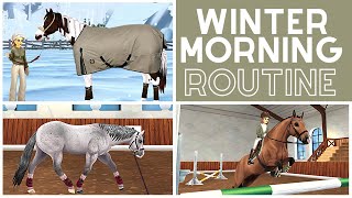 Winter Morning Barn Routine ~ Lessons, Lunging, Chores & More II Star Stable Realistic Roleplay