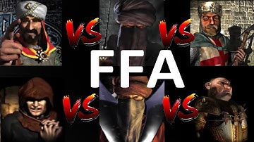 SALADIN VS CALIPH VS LIONHEART VS ABBOT VS WAZIR VS PIG | Stronghold Crusader Ai Battle