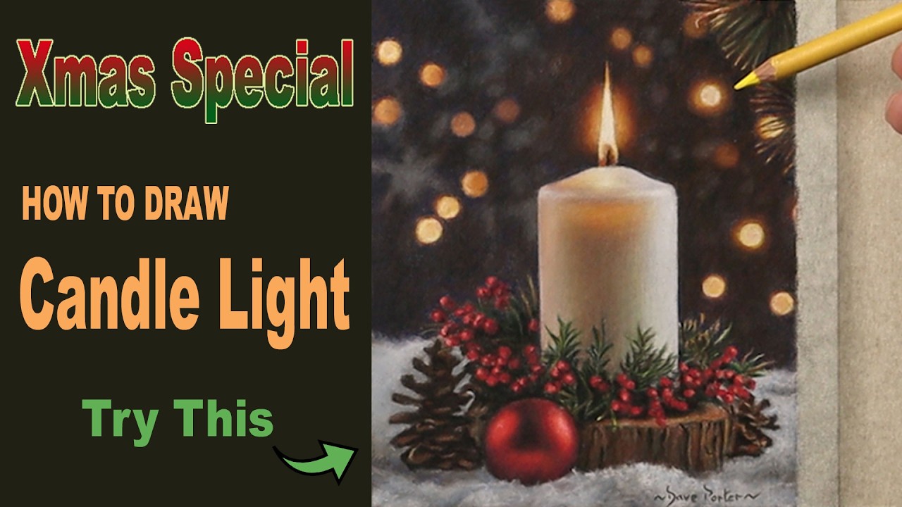 Урок рисования пастельными карандашами | Рождественский выпуск ~ Как нарисовать свечу. С закадров...