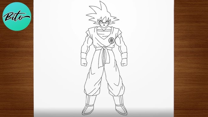 Desenho do goku realista.Como video no meu canal abiezer art