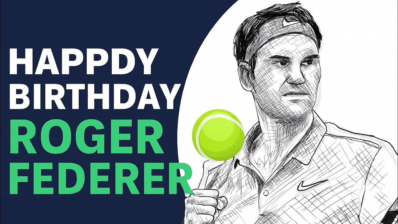 Roger Federer Birthday Tribute 🎾 Digital Sketch on iPad Procreate | Happy Birthday Federer 2025