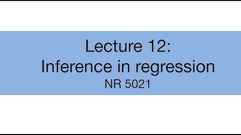 Topic 12.1: Inference in regression