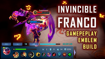 Global Pro Franco Player gameplay, Invincible Franco best build and emblem, 2023 ~ MLBB