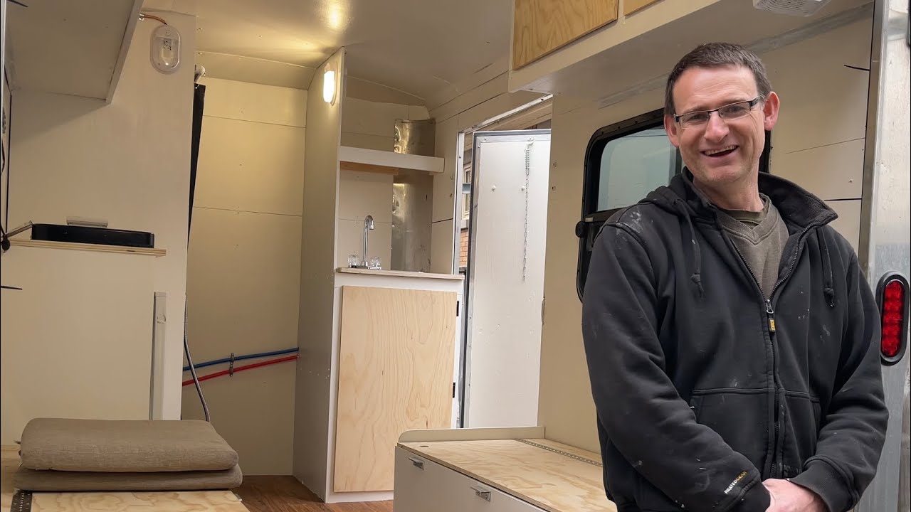 How to Build a Tiny Off Grid Cargo Trailer Camper - Plumbing, Propane, On demand Hot Water