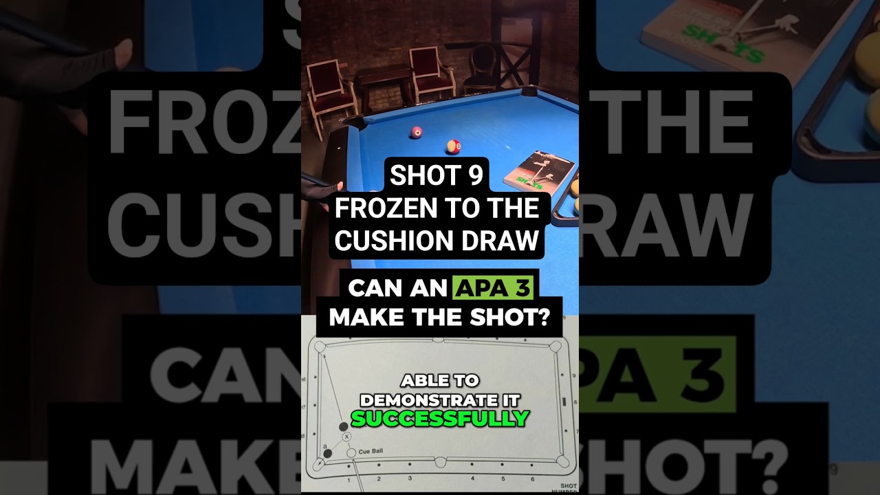 Image of video the Shot 9 – Frozen to the Cushion Draw Shot 🎯 #BilliardsFail 10