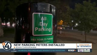New parking meters in downtown Spokane