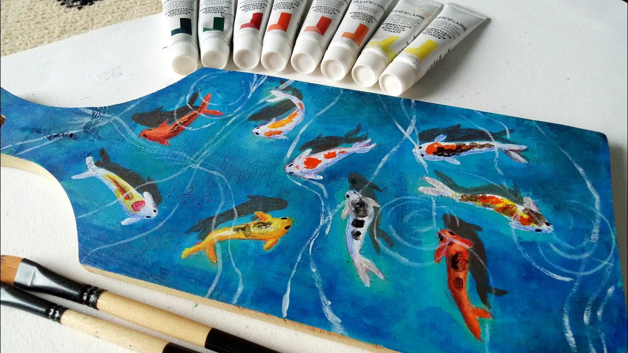 How to Paint Koi Fish with Acrylics Cara Melukis 