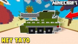 ASIK! JUARA 1 MEMBUAT TANK HEY TAYO WKWK! - Minecraft Build Battle #37