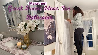 GLAM  GUEST BATHROOM DECORATING IDEAS TOUR & MARATHON | Decorate With Me | YESOUL SMART BIKE