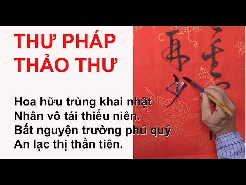 #43 THƯ PHÁP THẢO THƯ Hoa hữu trùng khai nhật Nhân vô tái thiếu niên