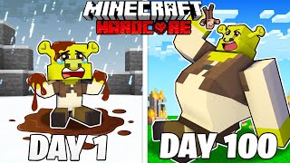 I Survived 100 Days as SHREK in HARDCORE Minecraft