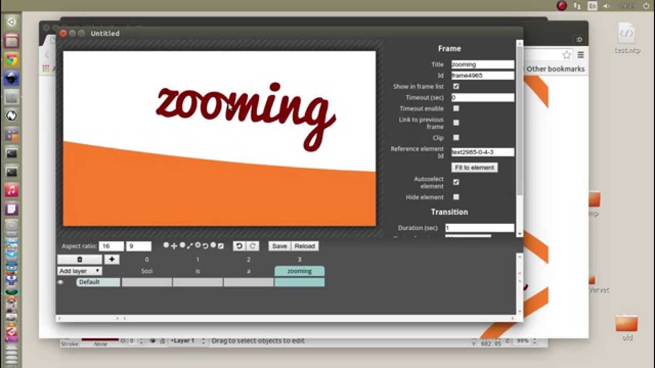 zooming presentation editor