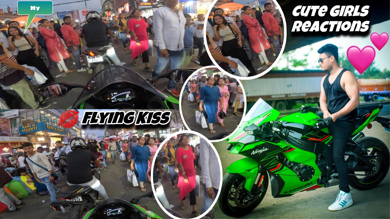 Kolkata Dharmatala Zx10r Niya Gelam🫢Cute Girls Reactions On Zx10r😍