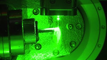 Cutting a PCD endmill with Synova