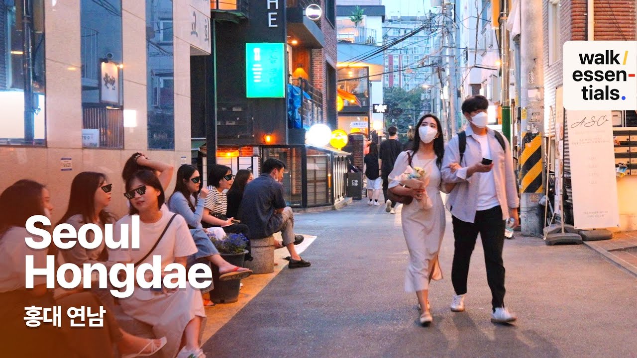 Hongdae Walk: Beautiful and Energetic Walk Seoul Korea 4K ( Seoul, Korea ) 홍대&연남