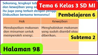 Kunci Jawaban Tema 6 Kelas 3 Halaman 98 Pembelajaran 6 Subtema 2 Perubahan Energi