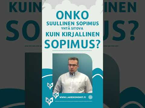 Video: Onko sopimus sitova?