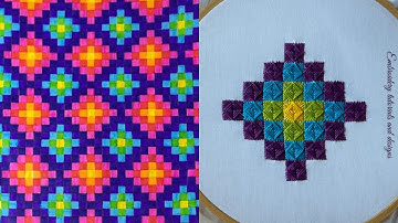Needlepoint Stitch #3: Norwich (Waffle) Stitch Made Fun & Easy! #needlepoint #EmbroideryForBeginners