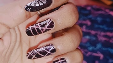 How to make stripped nail art design 💅 💅