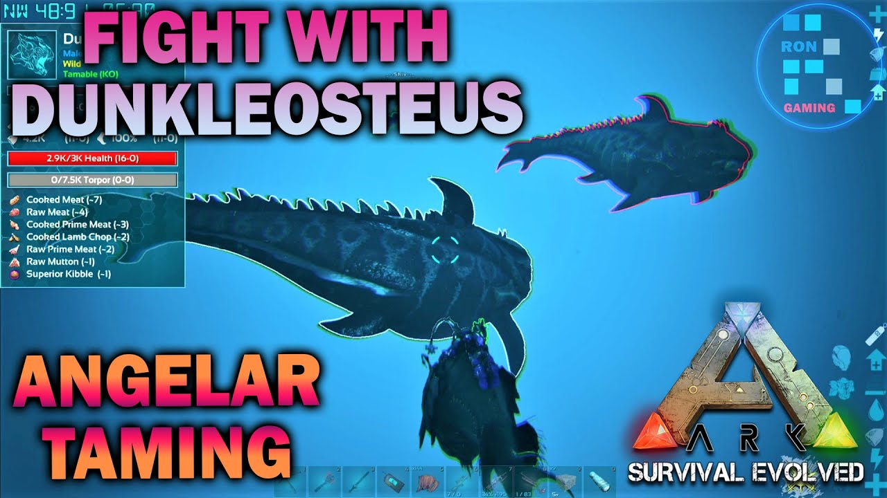 RON Got Attacked By Group Of Dunkleosteus During Angelar Taming | ARK : Survival Evolved